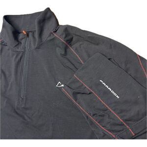 Merino Blend By Paradox Shirt Top Mens XL Black Wool Blend 1/4 Zip Base‎ Layer